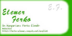 elemer ferko business card